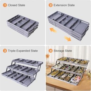 3 Tier <b>Drawer</b> Organizer Expandable Junk <b>Drawer</b> Organizer Multi Level Folding Smart <b>Drawer</b> Organizer for <b>Makeup</b> - Product Image 2