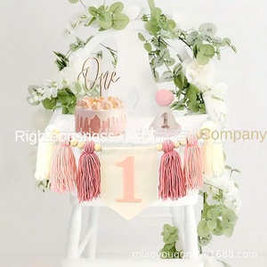 Striscione di <span class=keywords><strong>compleanno</strong></span> caldo transfrontaliero 2025 per bambini di <span class=keywords><strong>1</strong></span> <span class=keywords><strong>anno</strong></span> con nappina in feltro di <span class=keywords><strong>1</strong></span> <span class=keywords><strong>anno</strong></span> con striscione di <span class=keywords><strong>compleanno</strong></span> cappello impermeabile per uso interno esterno - Product Image 4