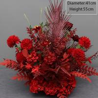 Guirlande de fleurs artificielles en soie pour mariage, rangée de verdure d'eucalyptus, chemin de table, centre de table, arrangement floral pour scène en T