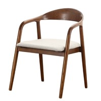Chaise de salle à manger en bois massif antique, fauteuil de loisirs avec dossier pour la maison, le restaurant et le bureau