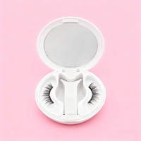 Faux cils magnétiques 3D à l'aspect naturel Faux cils magnétiques sans colle Faux vison avec applicateur Cils magnétiques