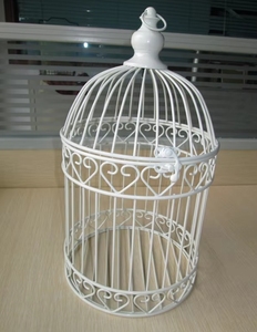 Vente directe d'usine, cages à oiseaux décoratives, bougeoirs, porte-cartes en fil métallique, fournitures de mariage, boîte décorative en fil métallique blanc - Product Image 5
