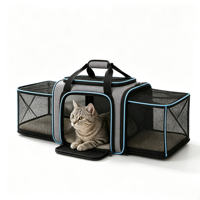 Sac de transport pour animaux de compagnie en polyester Oxford souple double face extensible, approuvé par les compagnies aériennes, avec maille respirante, pliable, pour chat et chien
