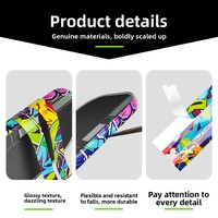 Protection de cadre de raquette de pickleball style graffiti, motif aléatoire cool, anti-abrasion, anti-écaillage de peinture, 75 cm