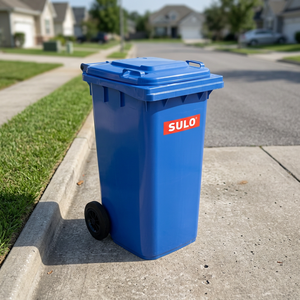 Contenedor de Basura Móvil de HDPE de 120L con Tapas, Azul, Cumple con la Norma EN 840, Gran Capacidad - Product Image 3
