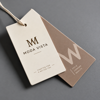Étiquettes suspendues et étiquettes de marque personnalisées à faible MOQ avec logo imprimé pour vêtements et chaussures, en papier écologique, avec corde en coton offerte