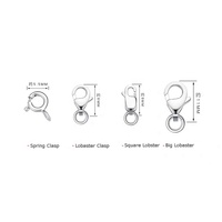 Prix de gros résultats de bijoux bas prix beaucoup de tailles chaîne en argent trouver homard printemps 925 fermoirs en argent sterling