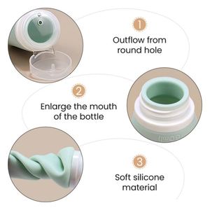 Ensemble d'organisateurs de voyage en silicone personnalisables et rechargeables, kit de bouteilles de voyage en silicone, articles de toilette, 2 oz 90 ml, ensemble de bouteilles de voyage en silicone - Product Image 4