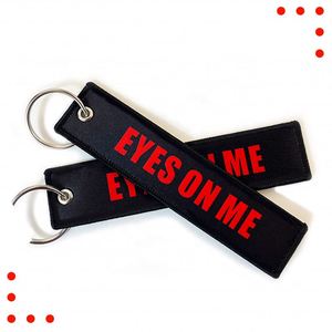 Manufacturer Promotional <b>Custom</b> Fabric Woven Jet Tag With Ring Rings Holder Luggage and Bag Accessories <b>Key</b> Chain - Product Image 3