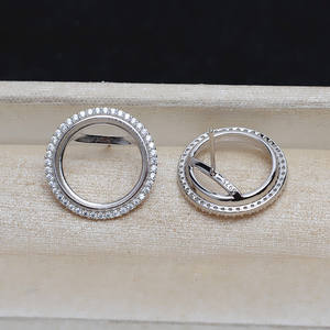 S925 Silver 4892 DIY Accessory Set 14.5mm Pearl Horse Shell Flat Bottom Empty Pendant <b>Earring</b> <b>Holder</b> Jewelry Findings - Product Image 4