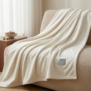 Polyester Flannel Travel Blankets Custom Hotel Logo Bulk Wholesale <b>for</b> Camping Outdoor Picnic <b>Portable</b> Warm Throw Blanket Supply - Product Image 1