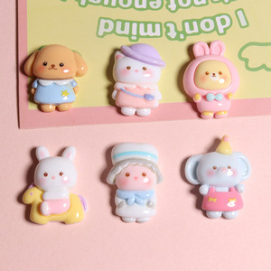 新しいかわいい漫画の動物フィギュアプラスチック樹脂ジュエリーアクセサリー DIY 手作りクリーム接着剤電話ケース靴バックルヘアクリップ - Product Image 1