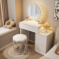 Table de toilette moderne blanche avec tiroirs, design 2026, pour chambre à coucher, prix de gros, pour femmes