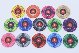 Jetons <span class=keywords><strong>de</strong></span> <span class=keywords><strong>poker</strong></span> en céramique EPT <span class=keywords><strong>de</strong></span> 10 grammes et 39 millimètres, avec logos/couleurs personnalisés, faible quantité minimale <span class=keywords><strong>de</strong></span> commande, livraison directe <span class=keywords><strong>de</strong></span> l'usine - Product Image 2