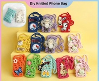 Sac de téléphone à bandoulière en crochet DIY, style décontracté et tendance pour les vacances, en coton ajouré, inspiré de la mode Instagram