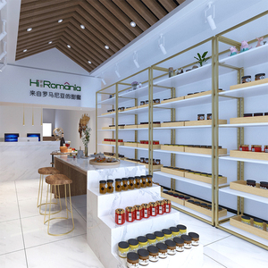 Yiree Tùy Chỉnh Mỹ Phẩm Cửa Hàng Kim Loại Gỗ Hiển Thị Lịch Thi Đấu Thiết Lập Đứng Đồ Nội Thất Cửa Hàng Thể Thao Thiết Kế Nội Thất - Product Image 4