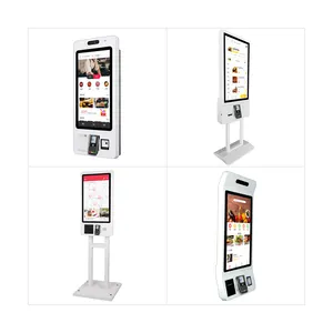 Menu Pcap All in One Pc Touch Sreen Self Service Terminal Payment Kiosk 32 Inch Kfc Restaurant 3G Camera Printer QR Scanner