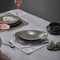 Service de vaisselle en céramique et porcelaine ST Animal, durable, compatible lave-vaisselle, style américain, kit d'ustensiles de chef pour restaurant et usage domestique