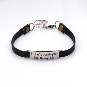 Joycuff Inspirational Pulsera de cuero genuino para hombres Barra personalizada Joyería cristiana Brazaletes de moda Pedido de 1 pieza - Product Image 6