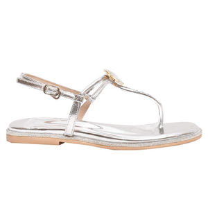 Sandalias con punta abierta de cristal de doble uso con material superior de diamantes de imitación - Product Image 1