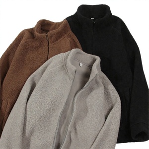 Chaqueta de forro polar Sherpa para hombre, cuello alto, gruesa, con cremallera, corte holgado, abrigo informal de invierno - Product Image 3