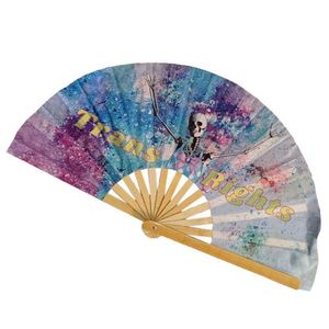 Guan Sen <b>Large</b> Hand Folding <b>Fans</b> High Premium Bamboo Custom Carved Clack Rave <b>Fan</b> for Parties Hand-Crafted Folding Hand Crack - Product Image 3