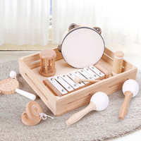 Kindergarten Early Education Orff Percussion Instrument Set Beech Wooden Sand Hammer Toy for Children's Music Educational Toys