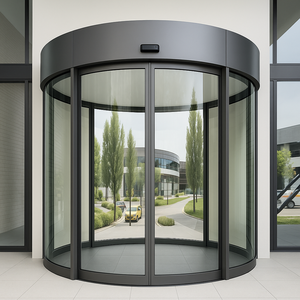 <span class=keywords><strong>Porte</strong></span> <span class=keywords><strong>de</strong></span> garage coulissante <span class=keywords><strong>automatique</strong></span> en aluminium courbé avec fonction coupe-vent pour usage extérieur, hôtels, centres commerciaux, halls, électrique - Product Image 5