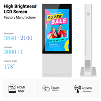 MWE açık Mini LED ekran 55/65/75 inç dijital reklam tabelası Panel IP65 değerlendirme zemin standı Kiosk alışveriş merkezi