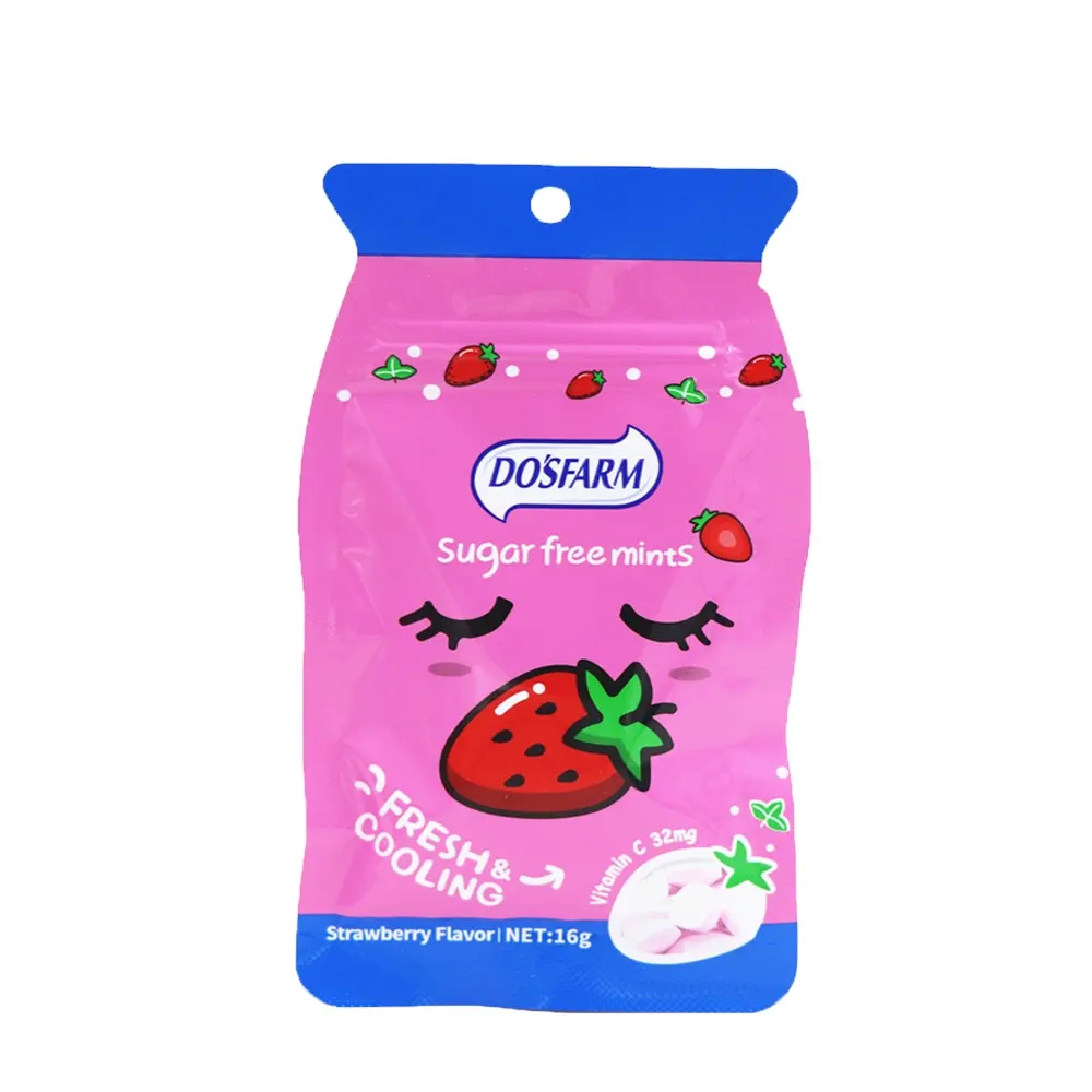 Strawberry Flavor Fresh Cooling Vitamin C Sugar Free OEM Benefits Of Mints Candy