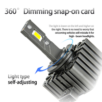 Feux de voiture LED super lumineux, branchement direct, ampoule de phare de voiture LED D1S