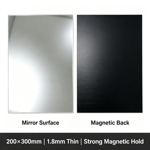 Plaque miroir acrylique magnétique 200*300*1.8mm, plaque miroir en plastique à dos magnétique pour décoration DIY - Product Image 2