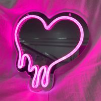 Néons LED en forme de cœur Corps en PVC Lampe d'ambiance décorative rouge pour l'aménagement de la chambre Commerce extérieur Miroir néon transfrontalier