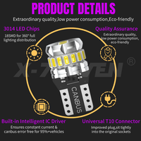 X-7SEVEN T10 3030-12SMD Canbus sans erreur, sans polarité, 194 168 W5W, nouvelle ampoule 4W pour feux arrière et plaques d'immatriculation, accessoire de style automobile