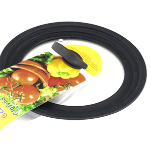 Couvercle de <span class=keywords><strong>pot</strong></span> universel en silicone, 6 pièces, verre trempé pour ustensiles de cuisine, poêles à frire avec manches - Product Image 2