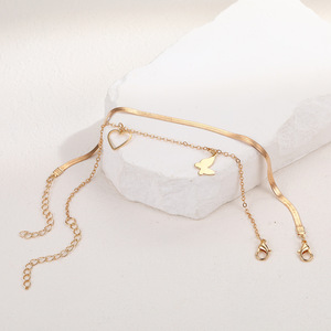 Coeur papillon bracelets de cheville pieds nus Crochet sandales <span class=keywords><strong>pied</strong></span> bijoux jambe nouveaux bracelets de cheville sur <span class=keywords><strong>pied</strong></span> cheville bracelets pour femmes jambe chaîne - Product Image 3