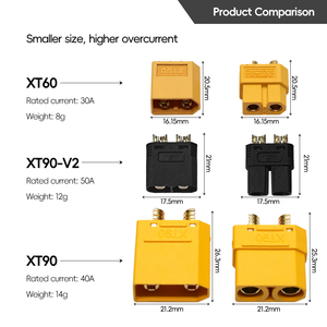 Juego de conectores de 4,5mm, macho y hembra, versión nueva y mejorada de enchufe XT90/ráfaga de 50A/balas chapadas en oro de mm - Product Image 4