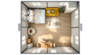 Maison conteneur portable et extensible de 20 pieds, mini camp minier, hébergement modulaire, bureau de chantier, maison de travail minier, déploiement rapide