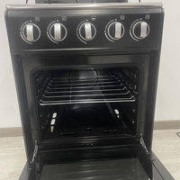 Kompor Dapur Luar Ruangan Berdiri Sendiri 4-Tungku Gas Oven Persegi Pemanas Listrik Kompor Boiler Terhubung Vertikal Kaca untuk Penggunaan Rumah Tangga