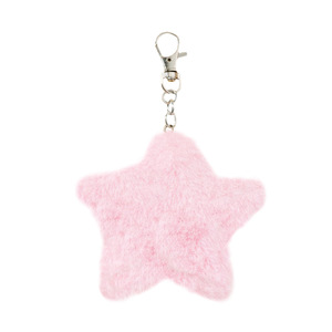 Llavero de Peluche Estrella Rosa con Mosquetón de Piel Sintética de Conejo, Accesorio de Moda para Bolsos - Product Image 5