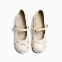 Chaussures Mary Jane pour femmes en cuir verni à talon carré avec nœud et logo personnalisé, fabrication OEM/ODM, faible MOQ, vente en gros pour le bureau et les tenues décontractées