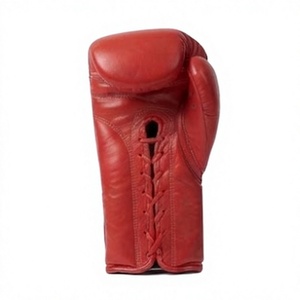 Guantes de Boxeo Rojos de Cuero para Entrenamiento de MMA, con Cierre de Velcro en la Muñeca, para Práctica de Boxeo - Product Image 2