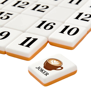 Set di Tessere per <span class=keywords><strong>Okey</strong></span> Turco Personalizzato a Tema Caffè, 2 Strati in Acrilico, Regalo per Giocatori di Giochi da Tavolo - Product Image 1