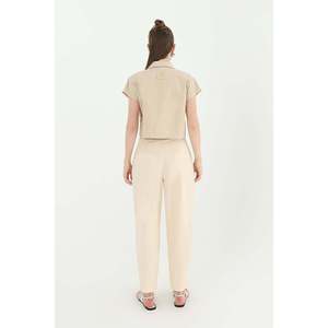 กางเกงขายาวมีกระเป๋าเอวสูงสำหรับผู้หญิง ยี่ห้อโซล - สีสโตน รุ่น 31710PNT ทรงลำลองใส่สบาย - Product Image 3