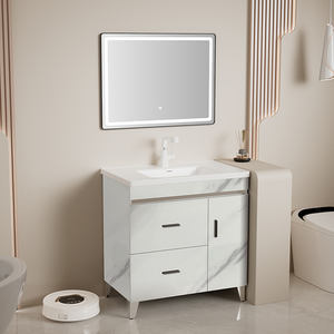 Precio de fábrica Venta caliente con vanidad de material de acero inoxidable Gabinetes de baño de estilo moderno para la venta Iluminación de vanidad de baño - Product Image 1