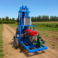 Mini-foreuse portable à moteur diesel pour puits d'eau avec pompe à engrenages - Profondeur 200m, utilisation facile, irrigation agricole