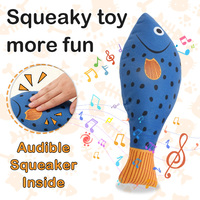 Juguete para Gatos con Forma de Pez, de Peluche Suave y Duradero, con Sonido, para Aliviar el Estrés, Suministros para Mascotas