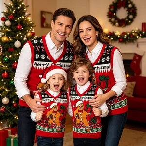 Pull <span class=keywords><strong>en</strong></span> tricot surdimensionné personnalisé pour femme, motif renne de Noël, fabrication artisanale de qualité supérieure, avec votre propre logo, vente <span class=keywords><strong>en</strong></span> gros - Product Image 2