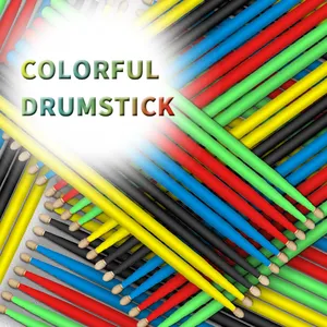 Oem/Odm Kleurrijke Praktijk Hickory Drumstick 5a 7a 5b Premium Drumsticks Kind Volwassen Drumstel Gebruik