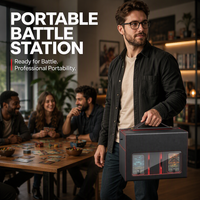 Étui de transport premium pour grandes cartes, 4 boîtes modulaires avec 2 plateaux à dés, en cuir PU imperméable, pour jeux de cartes à collectionner, cadeau